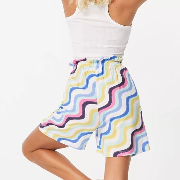 🆕 Native Youth: Wide Leg Short in Abstract Multi Wave Print - Picture 9 of 15